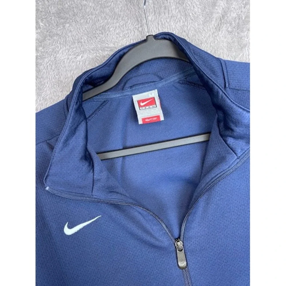 Vintage Nike Team Jacket Full‎ Zip Track Jacket Blue White Athletic Coat Medium